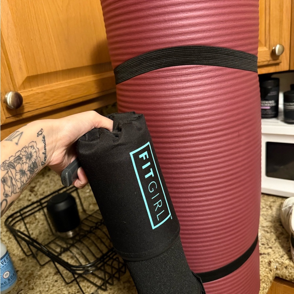 Burgundy Yoga Mat with Carry Strap